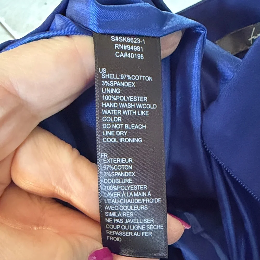 Twenty One Cobalt Bow Front Skirt (Size M)